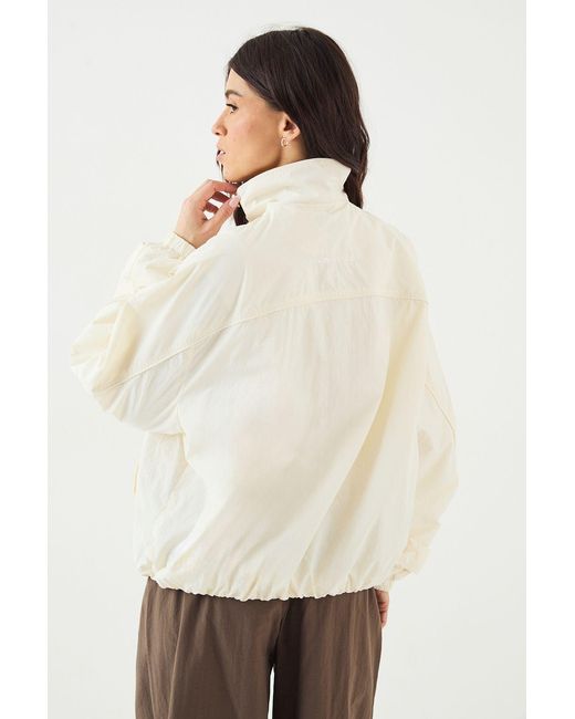 DSGN Studio White Nylon Zip Through Funnel Neck Track Jacket