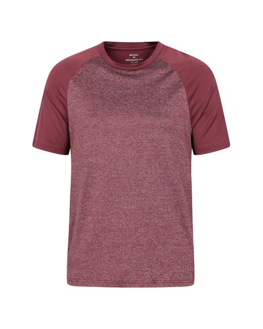 Mountain Warehouse Pink 'Agra' Isocool Striped Tee Sun Protection Comfy Sports T-Shirt Polyamide for men