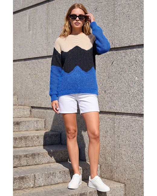 Roman Blue Fluffy Sparkle Knit Jumper