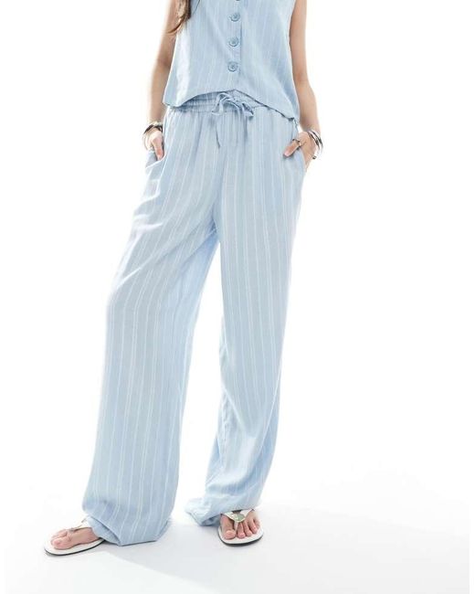 Pieces Blue Wide Leg Trousers Co-Ord