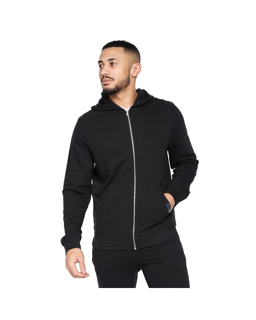 Crosshatch Black Braxson Full Zip Hoodie for men