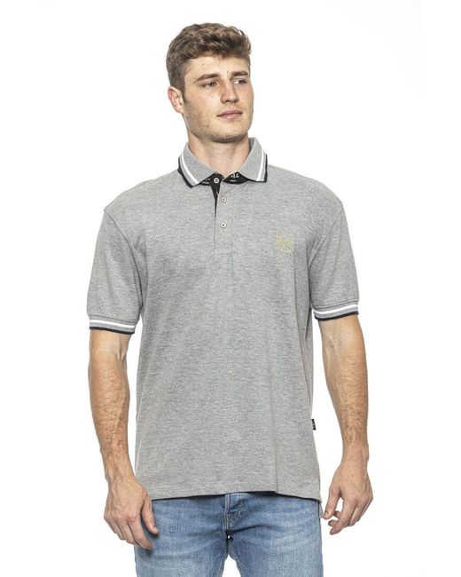 Versace 19.69 Abbigliamento Sportivo Gray 19V69 Polo Retro Cotton for men