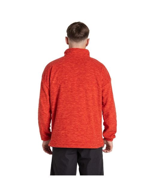 Craghoppers Red Esk Colour Block Melange Half Zip Fleece Top (Pimento) for men