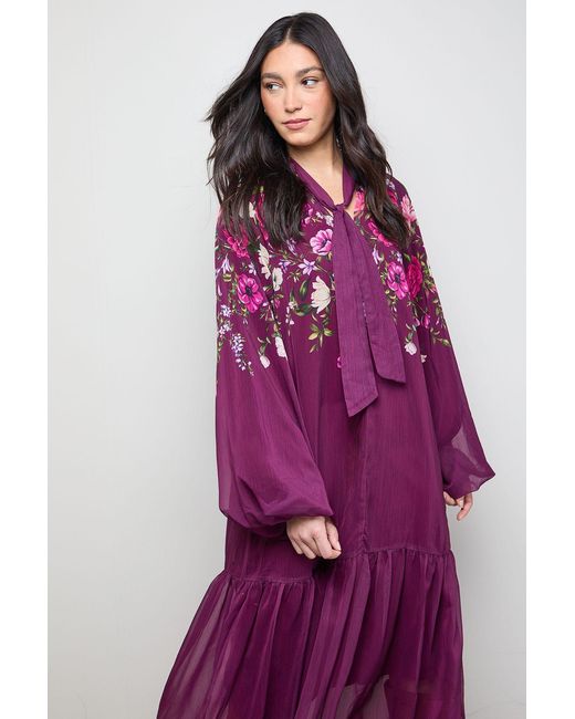 Oasis Purple Trapeze Boho Maxi Dress