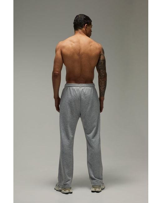 BoohooMAN Gray Training Dept Loopback Straight Leg Fit Joggers for men