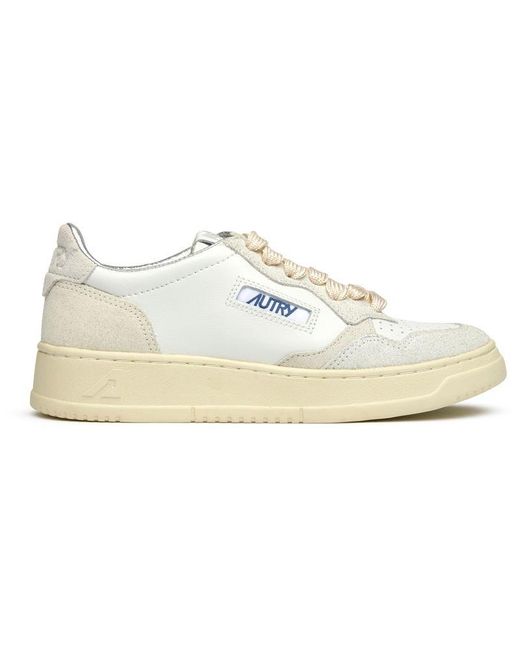 Autry White Medalist Low Trainers