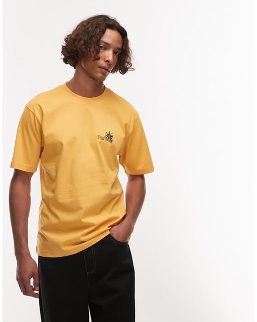 Parlez Yellow Occasus Motif Back Detail T-Shirt for men