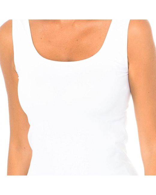Intimidea White Empire Tank Top Round Neck 210150