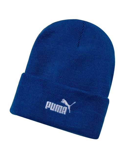 PUMA Blue Style Classic Beanie Adults Graphic Logo Hat 021274 03 Textile for men