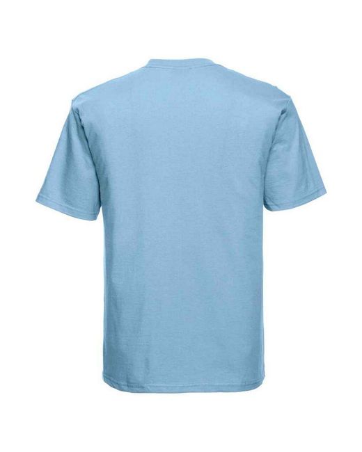 Russell Blue Ringspun Cotton Classic T-Shirt (Sky) for men