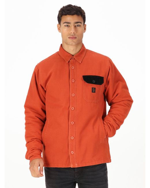 Luke 1977 Orange Bala 1000 Button Shacket for men