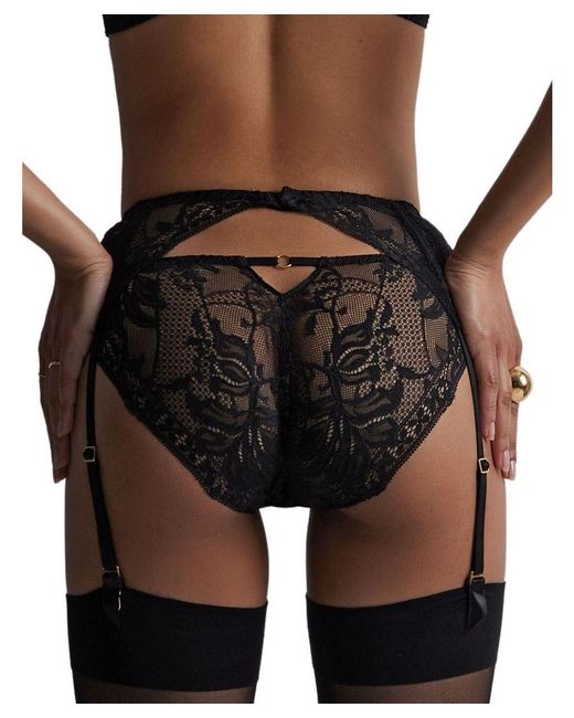 Aubade Black Pleasure Suspender Belt