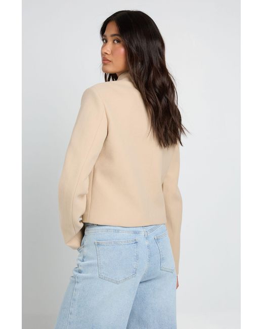 Boohoo Blue Military Cropped Jacket