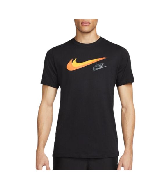 Nike Black Signature Swoosh T-Shirt Cotton for men