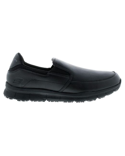 Skechers Black Work Trainers Slip Resistant Relaxed Fit Nam