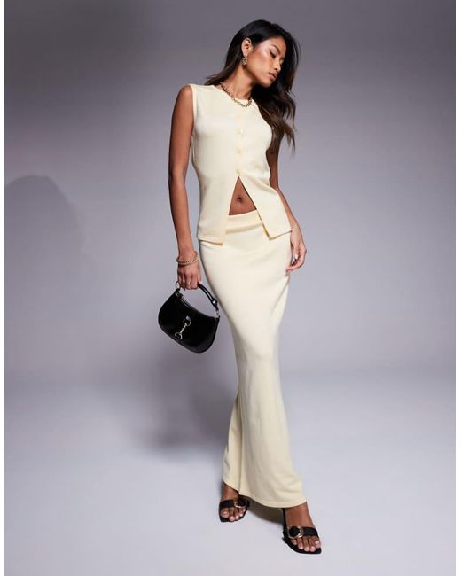 Kaiia Gray Exclusive Fine Knit Column Maxi Skirt Co-Ord