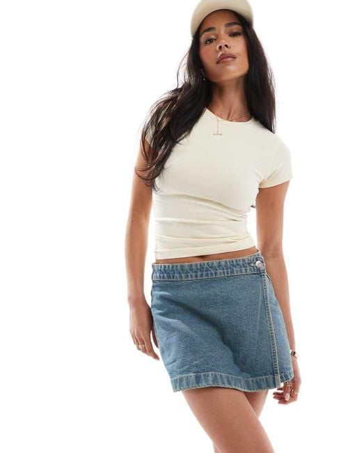 Cotton On Blue Asymmetric Wrap Skort