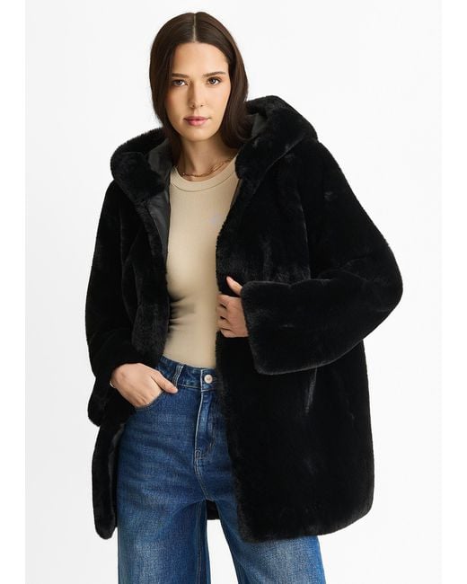 Gini London Jack Van Imitatiebont Met Capuchon in het Black