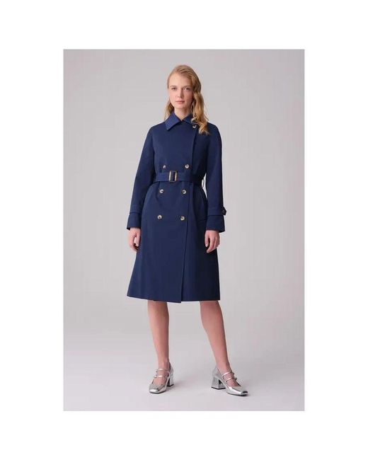 GUSTO Blue Classic Trench Coat