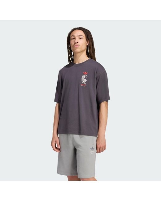 Adidas Originals Blue Cn Tiger Graphic Tee for men