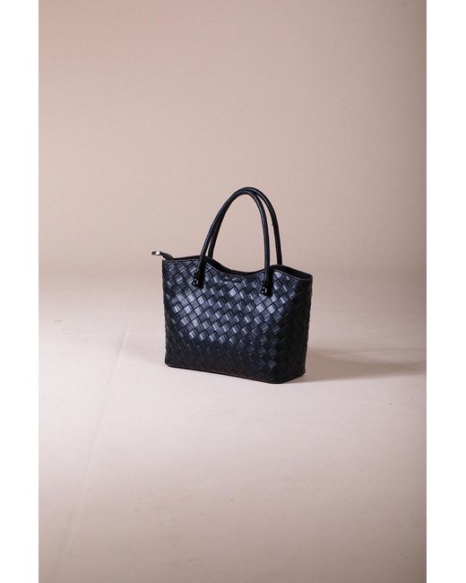 SVNX Pink Braided Textured Crossbody Tote Bag