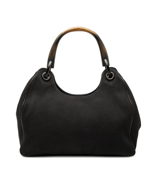 Gucci Black Pre-Owned Canvas Shoulder Bag