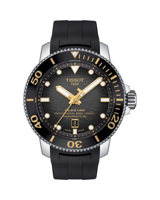 Tissot Black Seastar 2000 Watch T1206071744101 Rubber for men