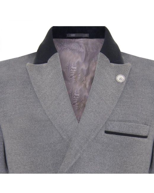 TruClothing Gray 3/4 Long Double Breasted Crombie Overcoat Wool Coat Peaky Blinders for men