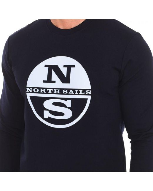 North Sails Sweater Met Lange Mouwen En Ronde Hals 9024130 in het Blue voor heren