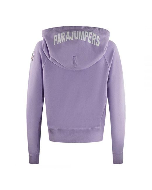 Parajumpers Purple Hoody Plain Crop Hoodie