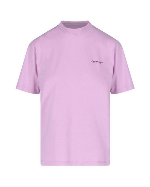 Off-White c/o Virgil Abloh Purple Diag Logo Regular Fit T-Shirt Cotton