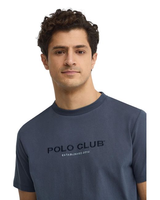 POLO CLUB Blue Short Sleeve Crew Neck T-Shirt for men