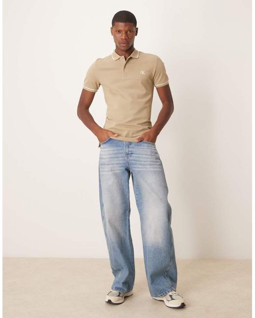 Calvin Klein Natural Tipped Polo for men
