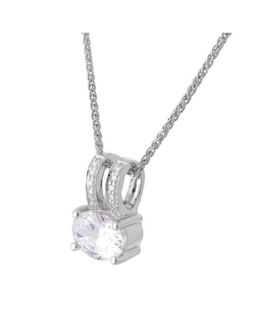 Orphelia White 'Alena' 925 Sterling Set: Chain-Pendant + Earrings