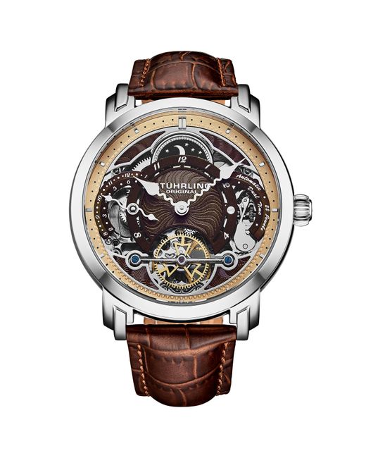 Stuhrling Gray Celestial Timekeeper Skeleton Automatic Watch for men