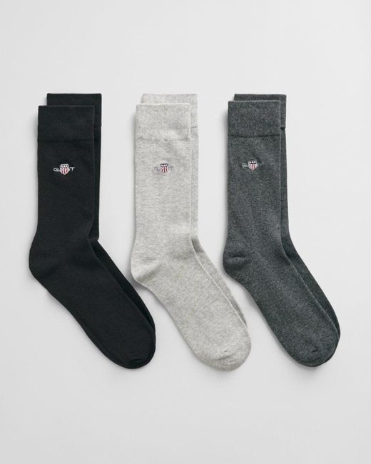 Gant White Shield Logo Socks 3-Pack for men