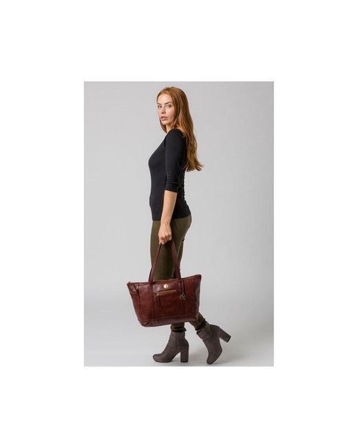 Pure Luxuries Red 'Willow' Chestnut Leather Tote Bag