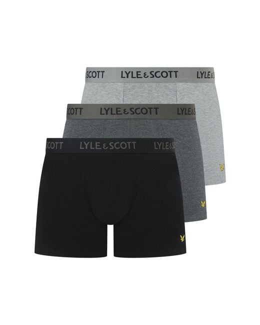 Lyle & Scott Gray And Barclay 3Pk Trunks for men