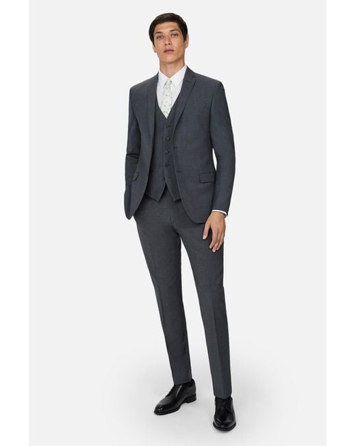 Ted Baker Gray Flat Fronted Slim Fit Suit Trousers for men