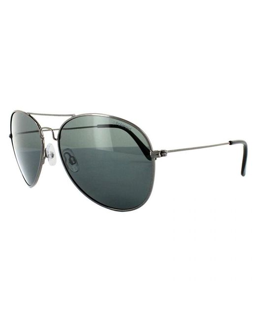 Polaroid Gray Aviator Gunmetal Polarized Sunglasses
