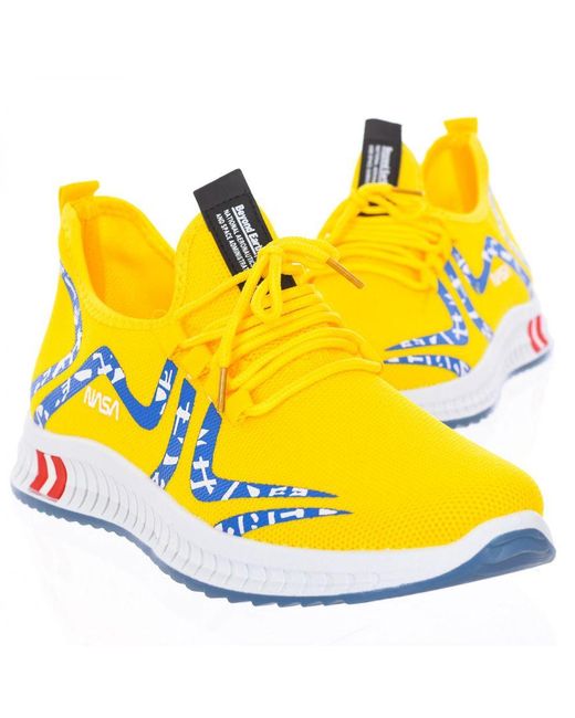NASA Yellow Csk2024 High Style Lace-Up Sports Shoes for men