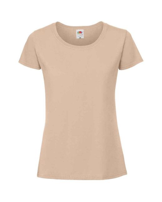 Fruit Of The Loom Natural Ladies Fit Ringspun Premium Tshirt (Desert) Cotton