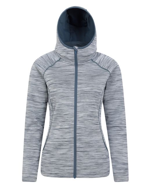 Mountain Warehouse Blue 'Isocool Dynamic Chakra' Hoodie With Chin Guard Cosy Jacket