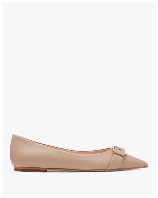 Kate Spade Natural Deneuve Saffiano Flat