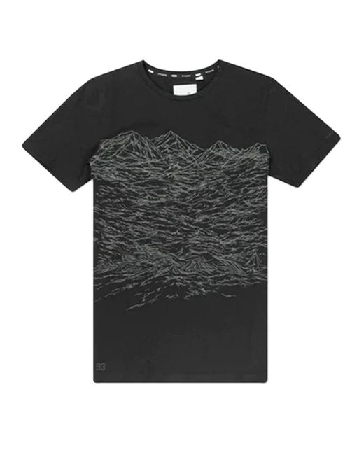 PUMA Black X Stampd Wave Texture Print Short Sleeve Crew T-Shirt 570919 01 for men