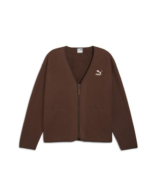 PUMA Brown Classics Relaxed Cardigan for men