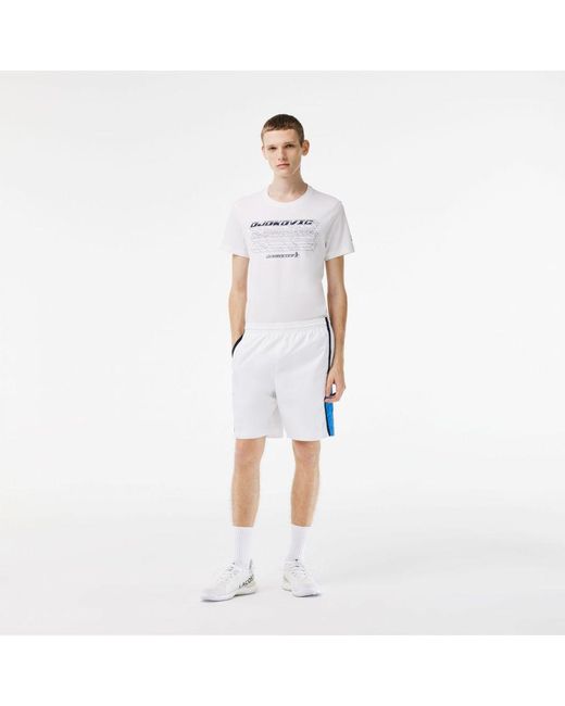 Lacoste White Colourblock Panels Lightweight Shorts for men