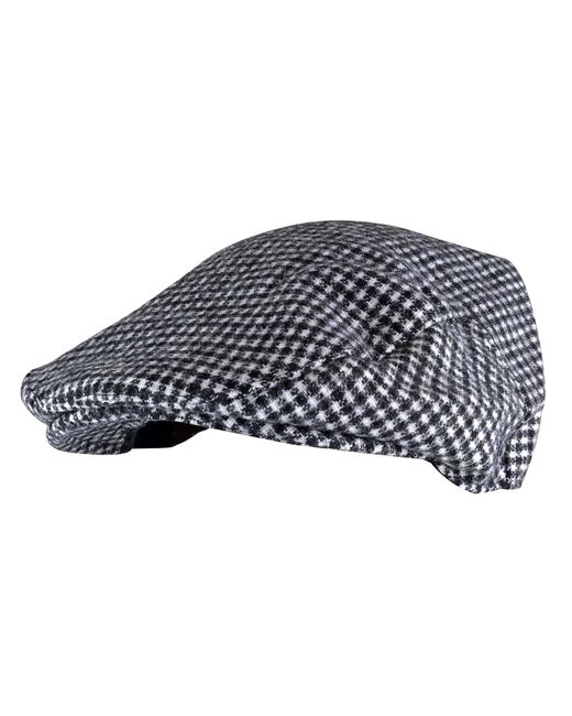 Sock Snob Gray Checked Wool Blend Traditional Flat Cap for men