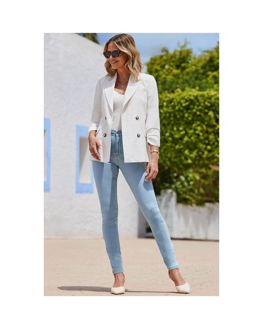 Sosandar Blue Light Wash Skinny Jeans