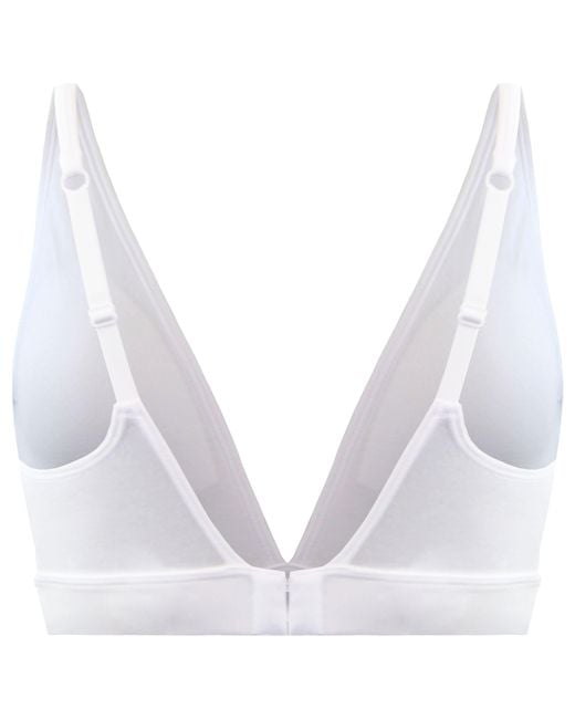 Adidas White Unlined Triangle Bra Cotton